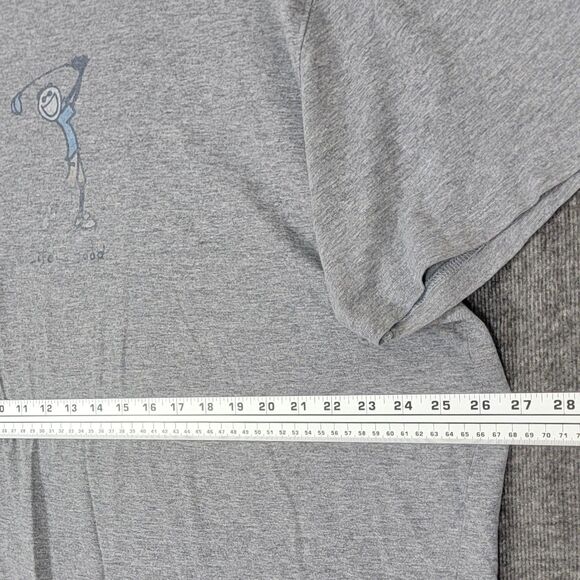 Life Is Good T-Shirt Mens XXL Gray Short Sleeve Smiling Golfer Golfing Tee - Picture 7 of 11